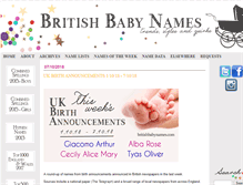 Tablet Screenshot of britishbabynames.com